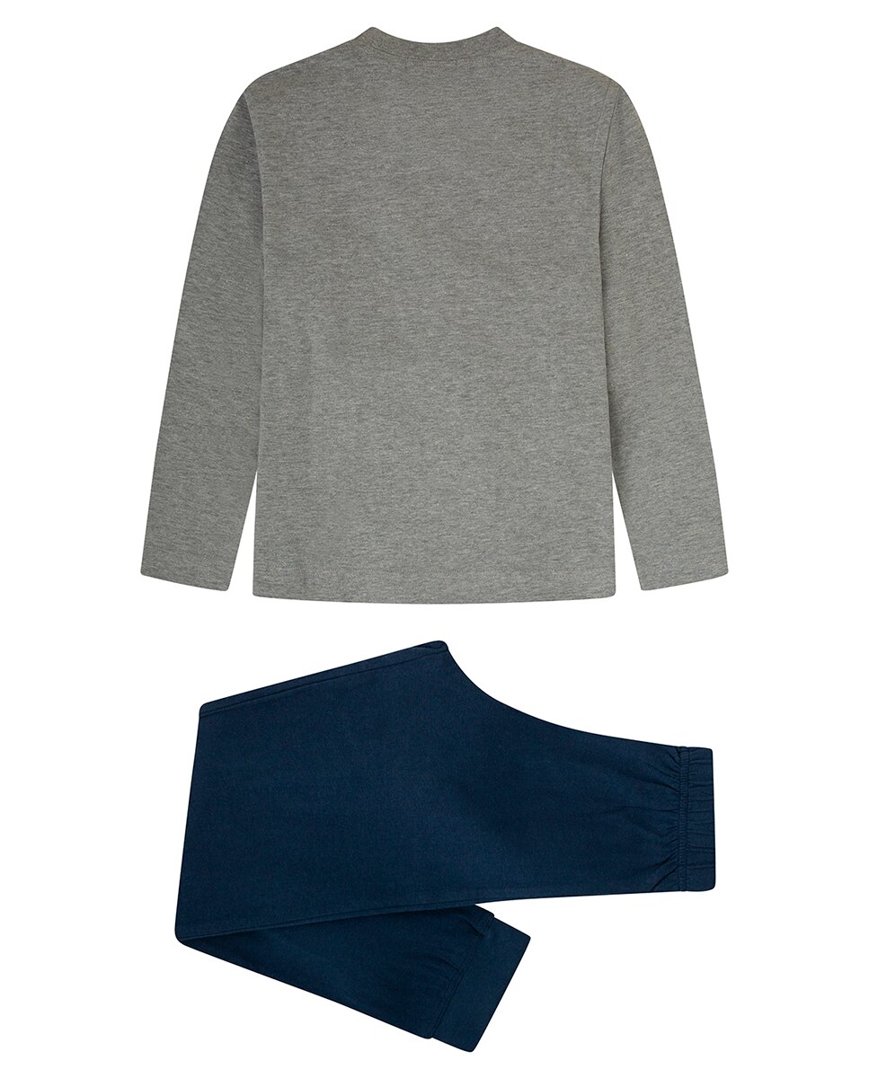 Pijama Comprido de Algodão Cinzento-Claro Cinzento-claro-2