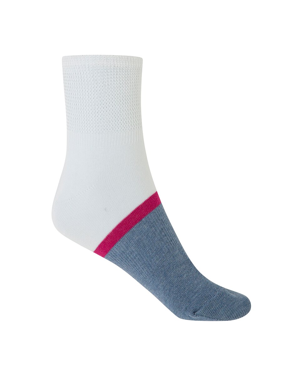 Pack de 2 Pares de Meias Desportivas Semi-lisas Branco-2