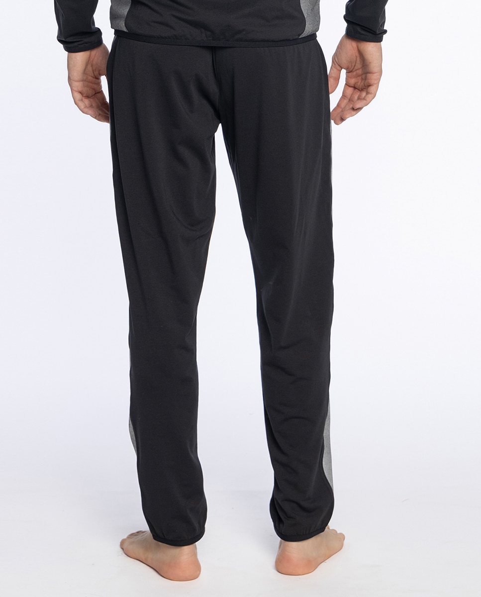 Calças de Pijama Compridas de Malha Preto / Cinzento-2