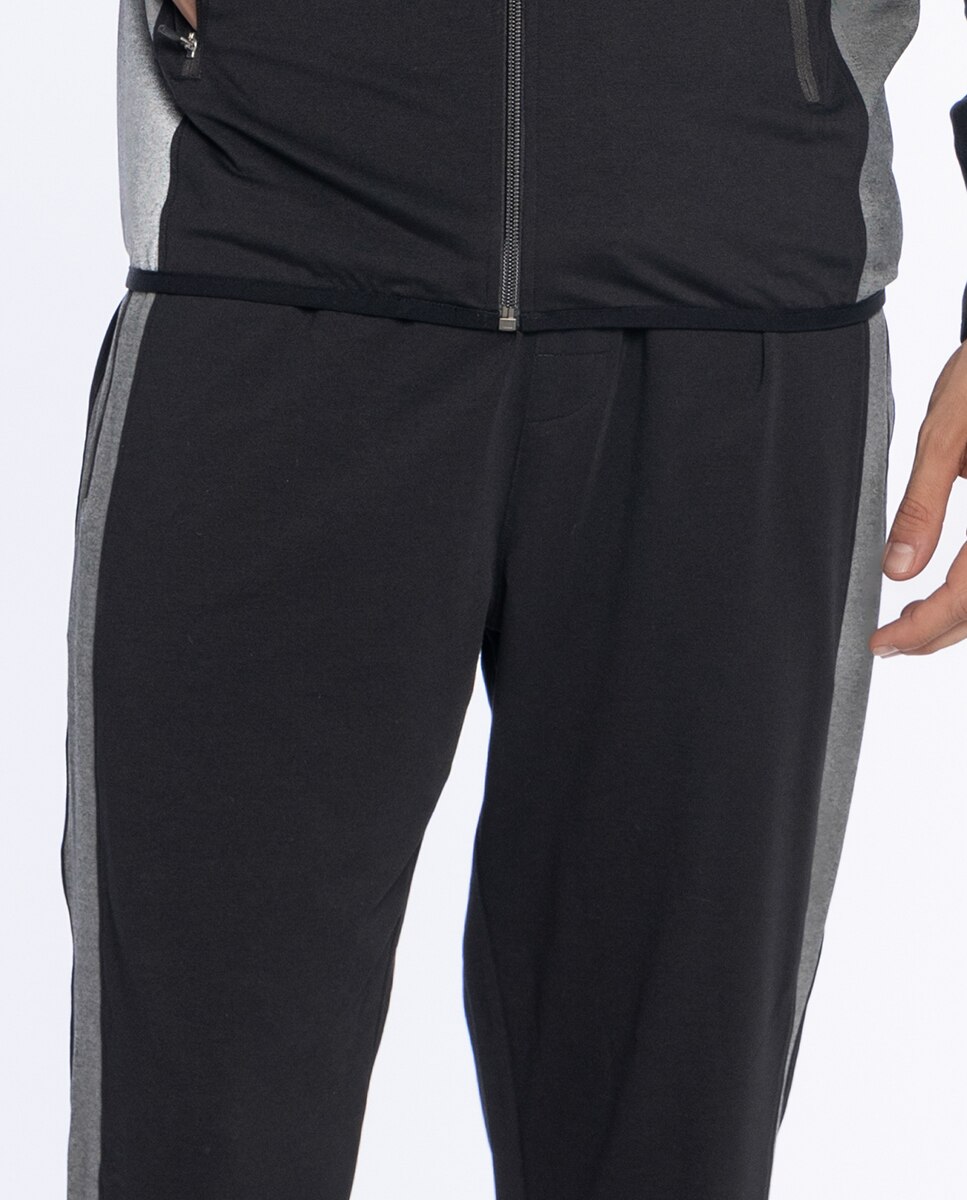 Calças de Pijama Compridas de Malha Preto / Cinzento-3