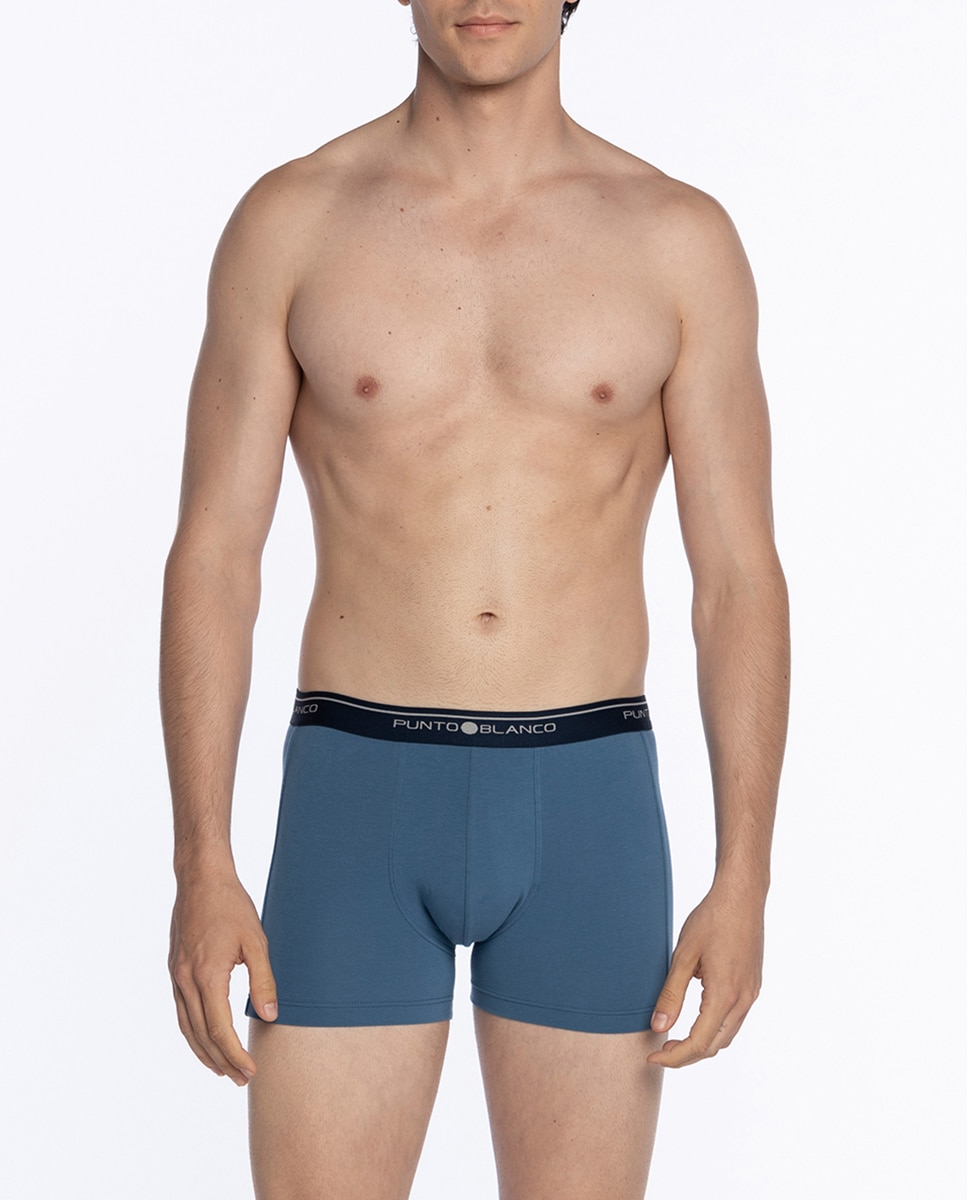 Pack 3 Boxérs de Malha Azul / Branco-2