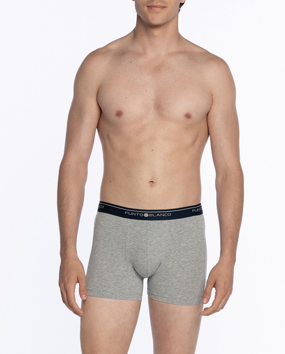 Pack 3 Boxérs de Malha Azul / Branco-3