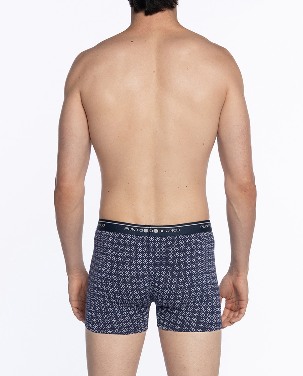 Pack 3 Boxérs de Malha Azul / Branco-4