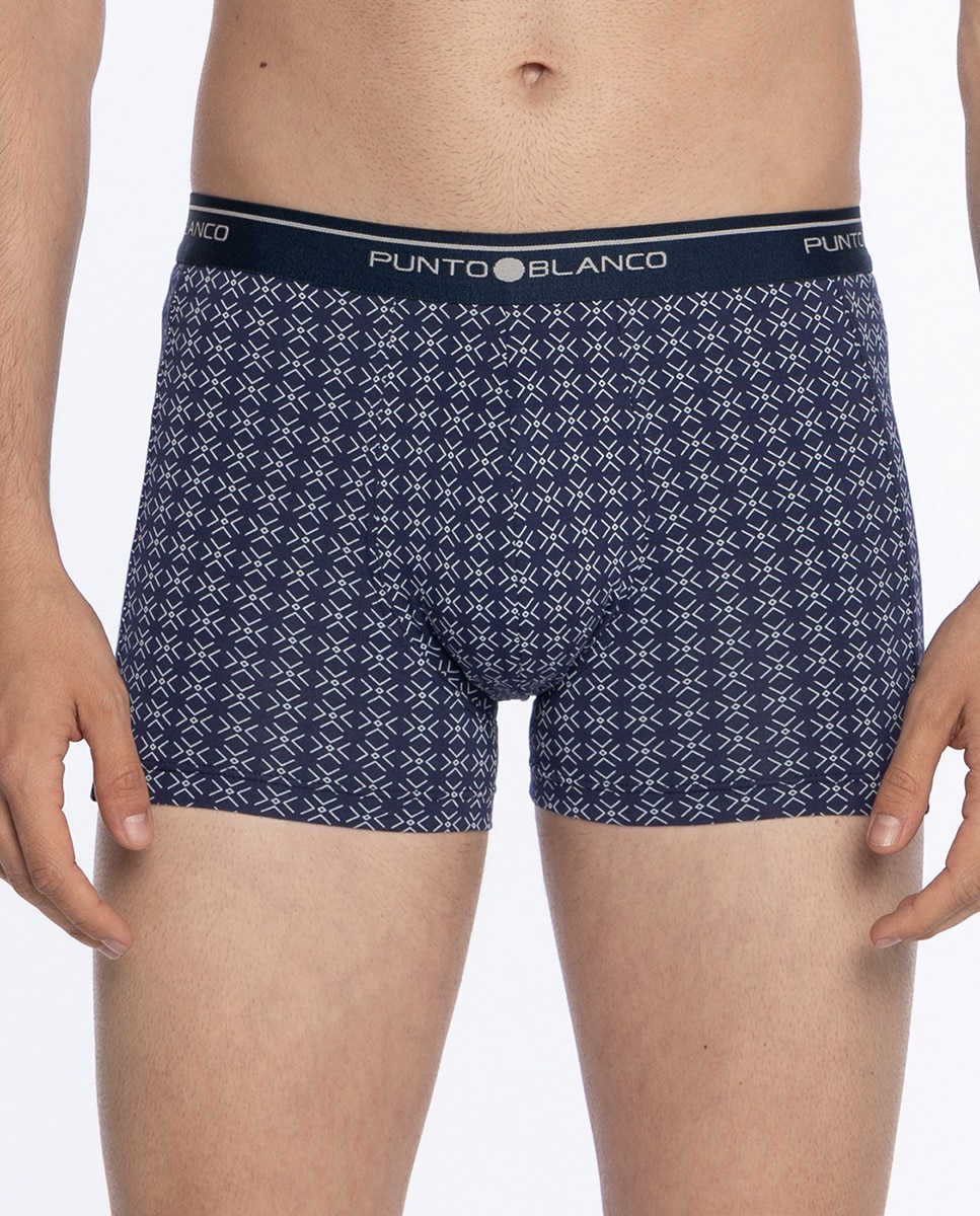 Pack 3 Boxérs de Malha Azul / Branco-5