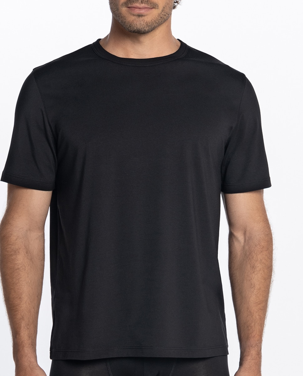 T-shirt de Manga Curta Preto-1