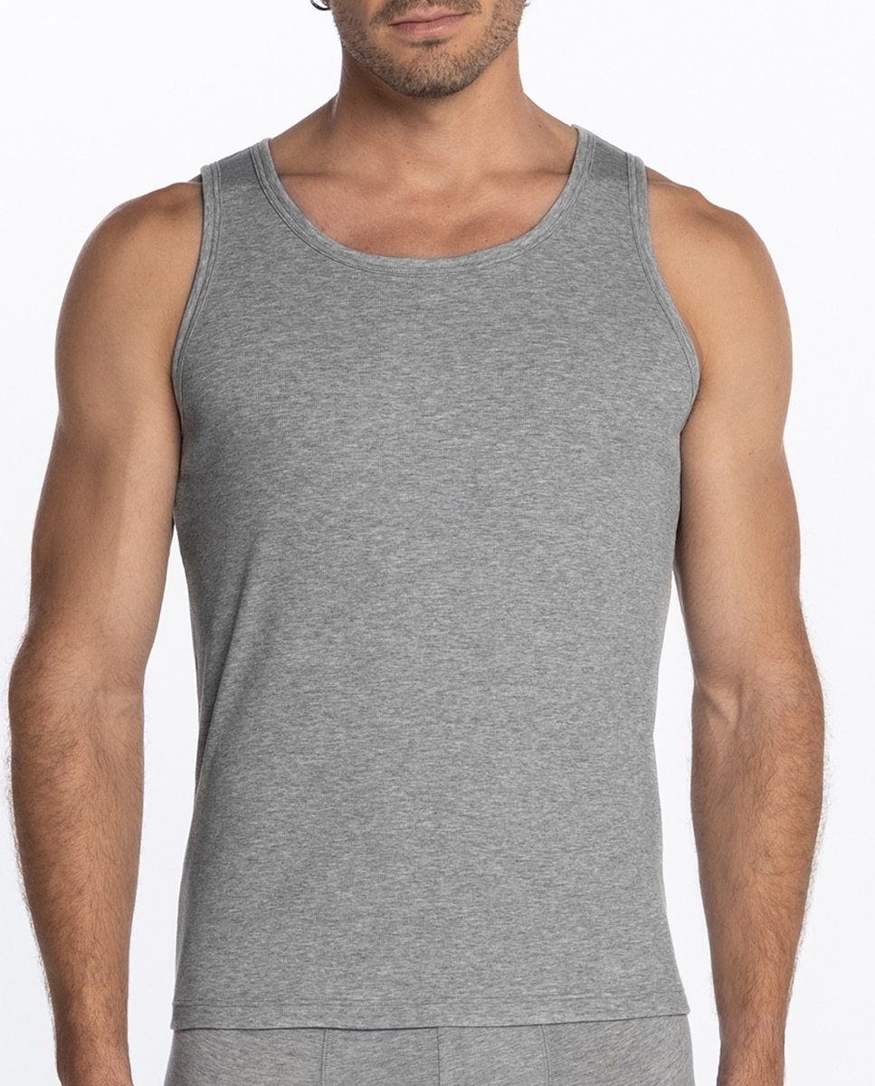 T-shirt de Alças Cinzento-1