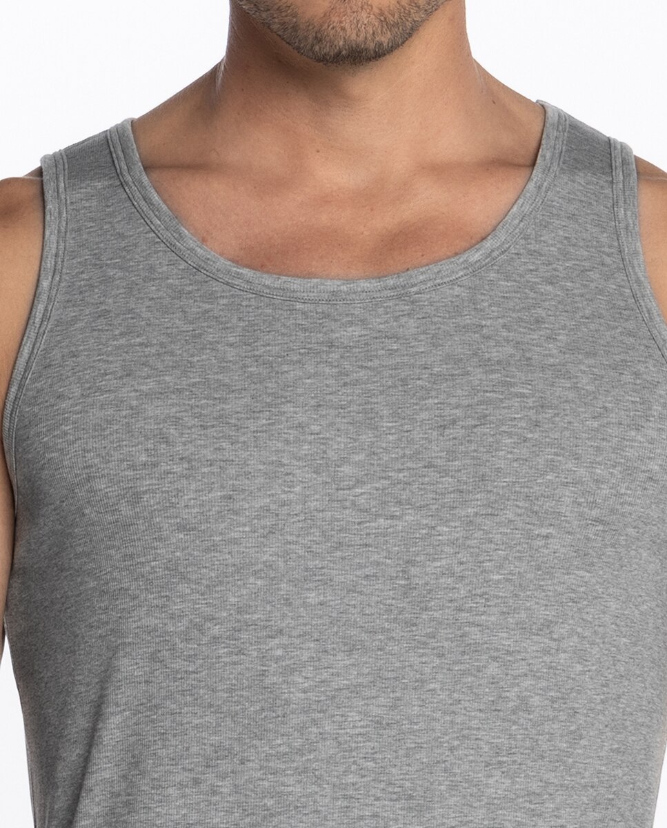 T-shirt de Alças Cinzento-3