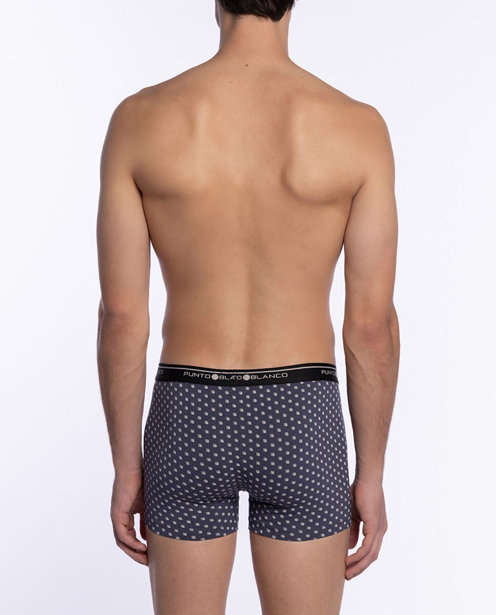 Roupa Interior Pack de 3 Boxers de Algodão Penteado: 93% e Elastano: 7%. Costuras Interiores Planas Multicolor-4