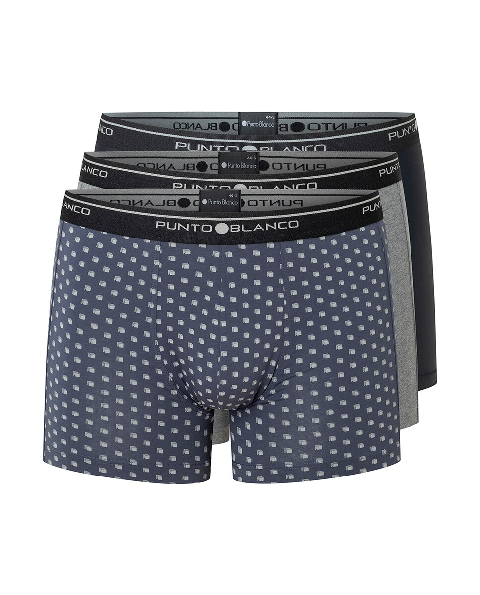 Roupa Interior Pack de 3 Boxers de Algodão Penteado: 93% e Elastano: 7%. Costuras Interiores Planas Multicolor-6