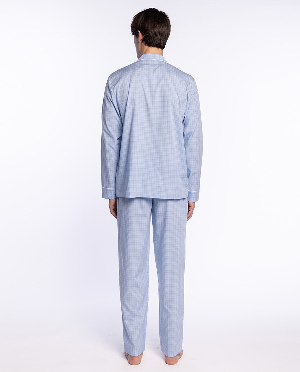 Pijama Completo de Tecido Azul-claro-2
