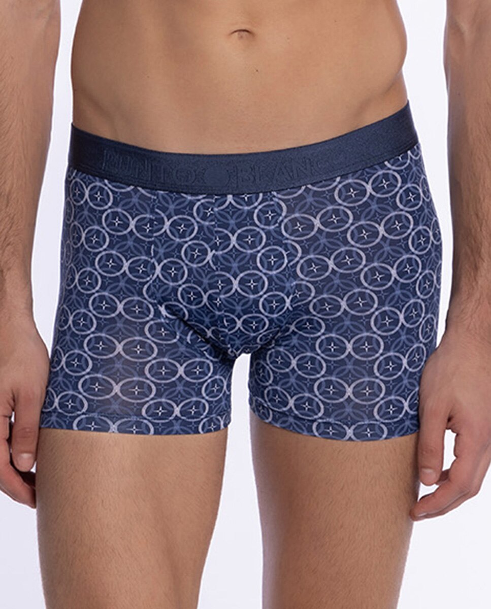 Boxers de Malha Azul/Branco-3
