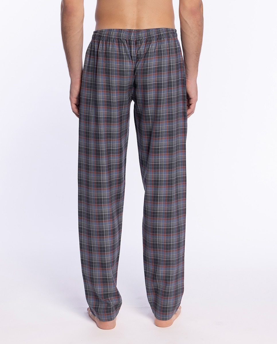 Calças de Pijama Compridas de Tecido Cinzento-escuro-3