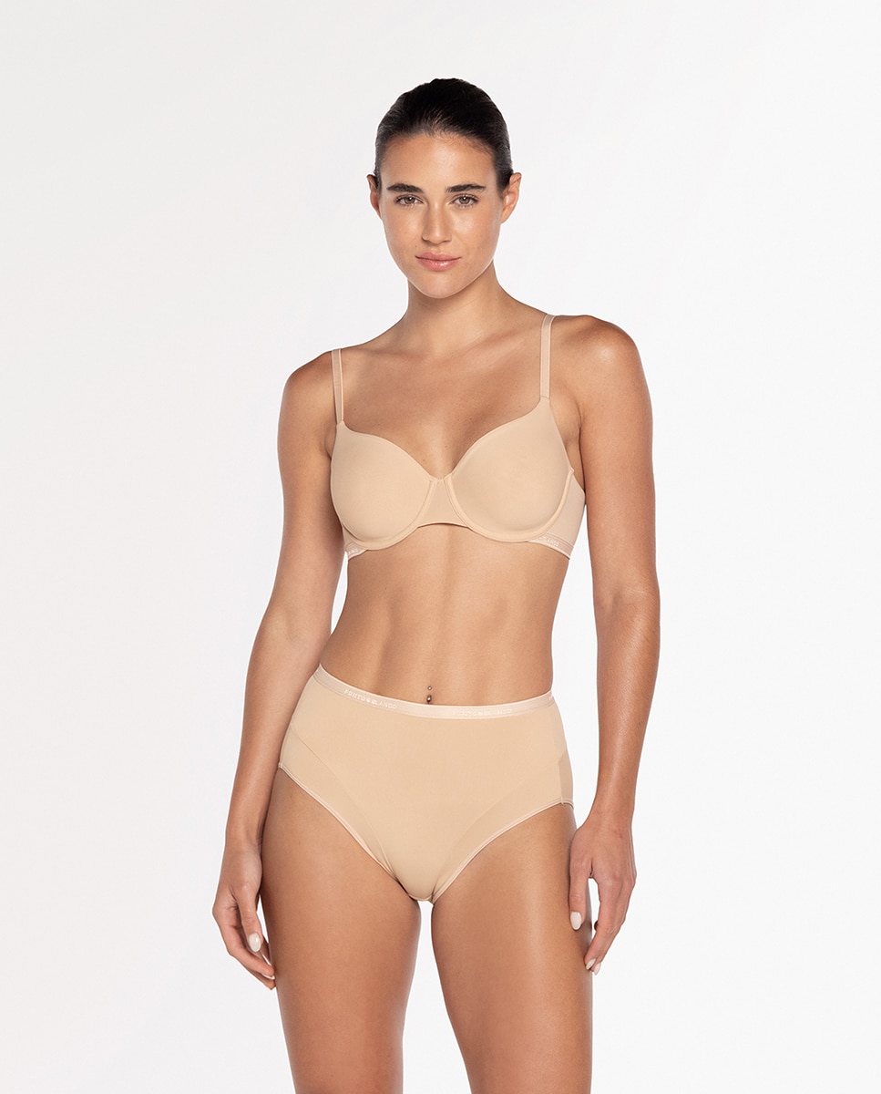 Soutien de Microfibra sem Foam e com Aro Bege-4