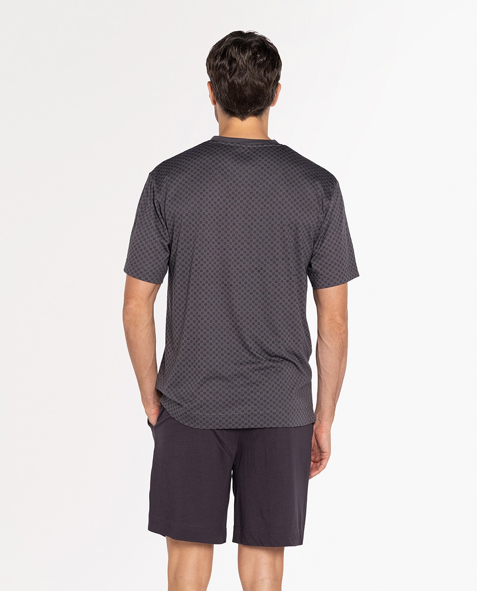 Pijama Completo de Malha Cinzento-escuro-2