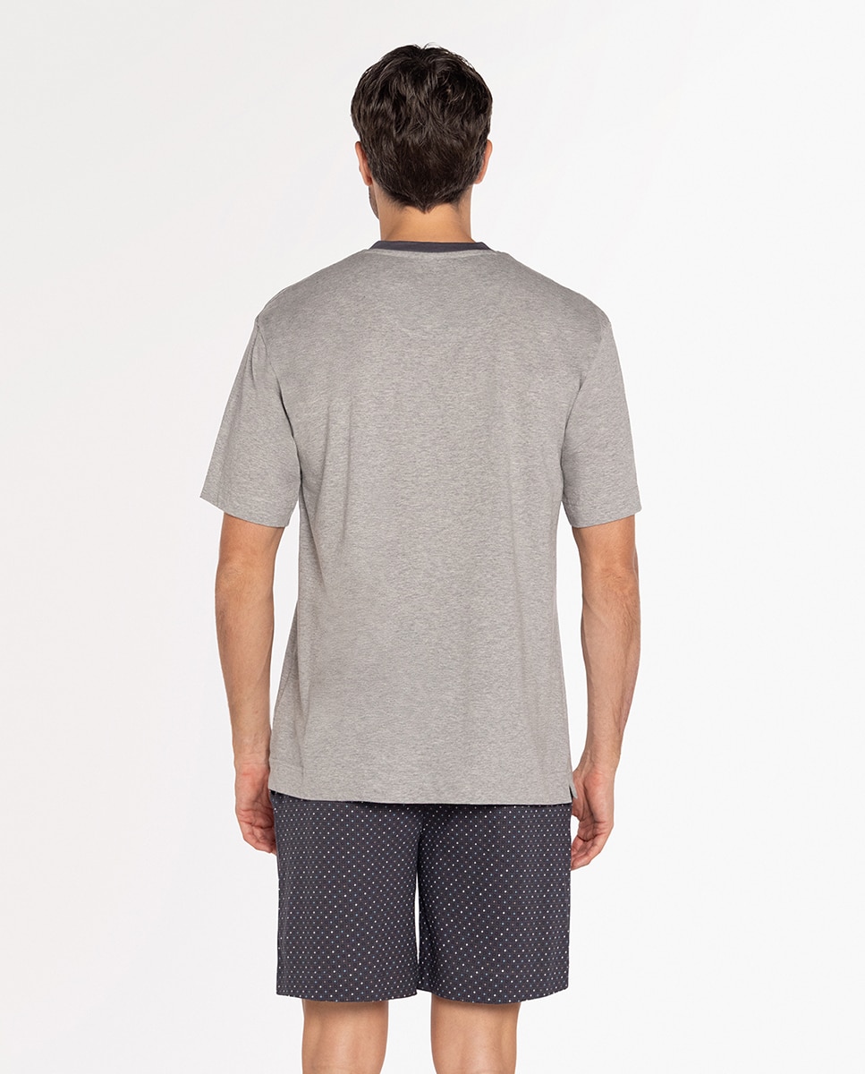 Pijama Completo de Malha Cinzento-claro-2