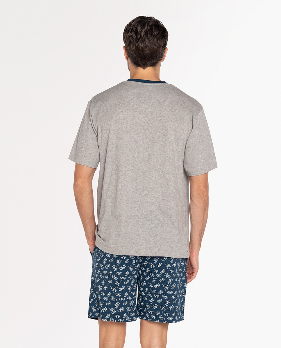 Pijama Completo de Malha Cinzento-2