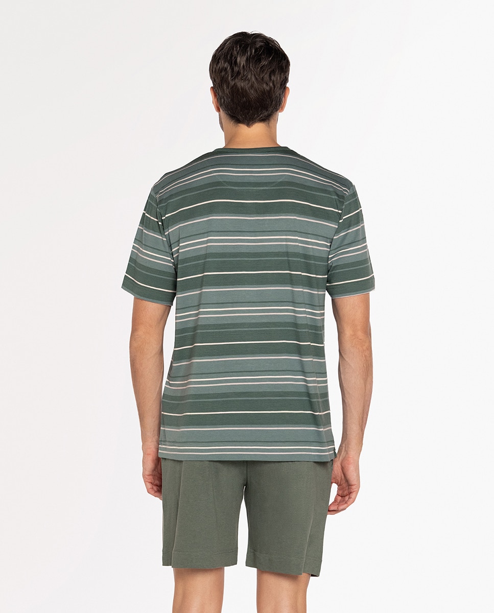 Pijama Completo de Malha Verde-escuro-2
