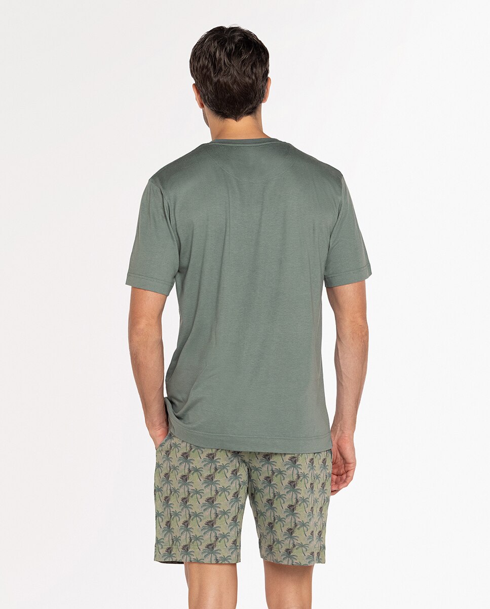 Pijama Completo de Malha Verde-acinzentado-2