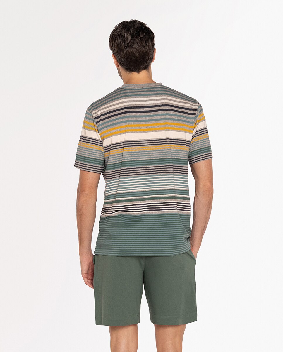 Pijama Completo de Malha Verde-escuro-2