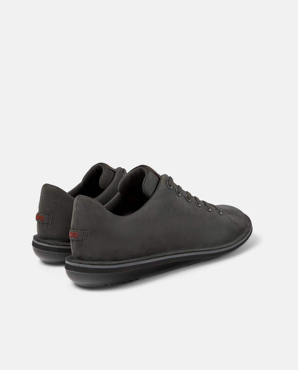 Sapatilhas de Pele Beetle com Atacadores Preto-3
