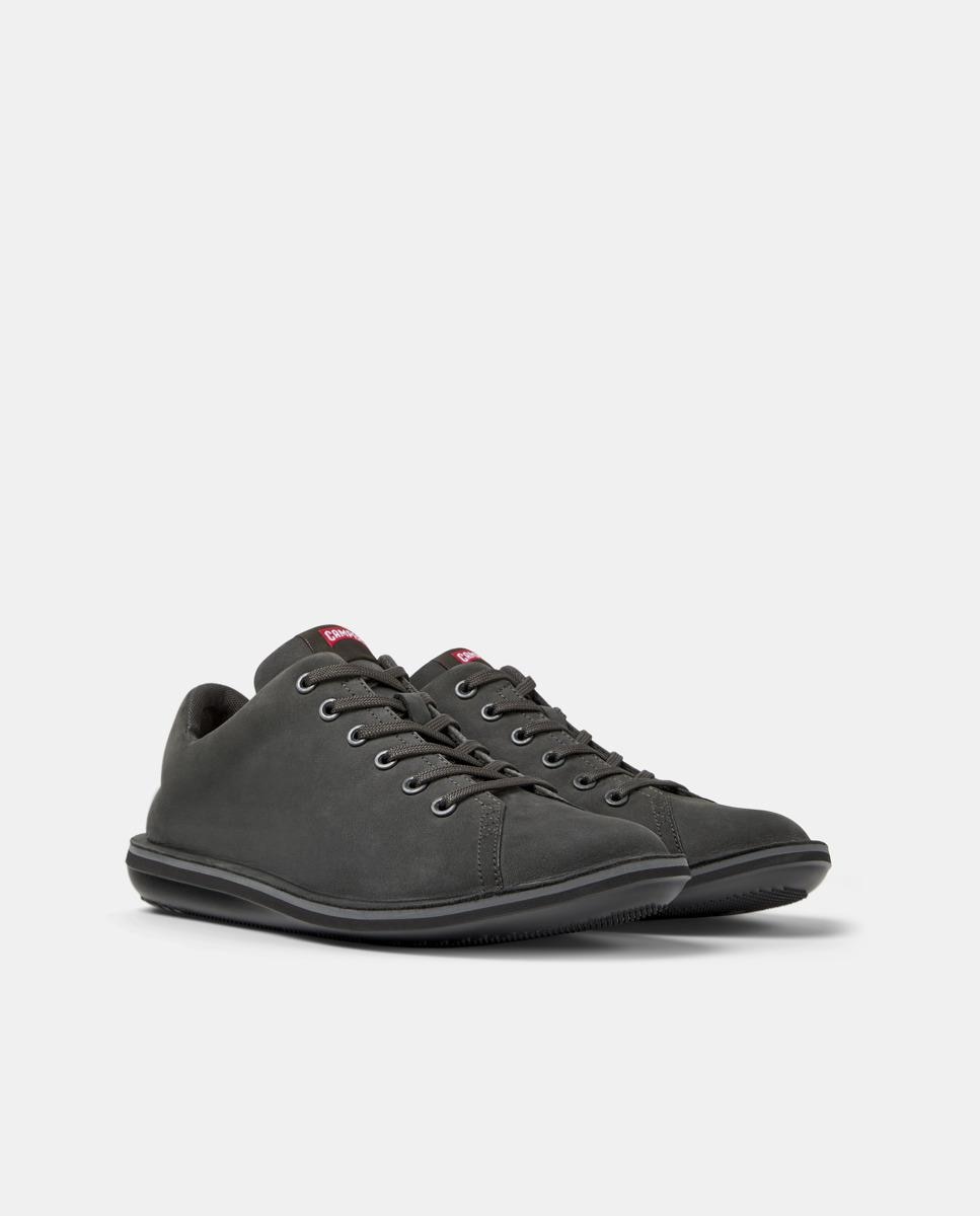 Sapatilhas de Pele Beetle com Atacadores Preto-5