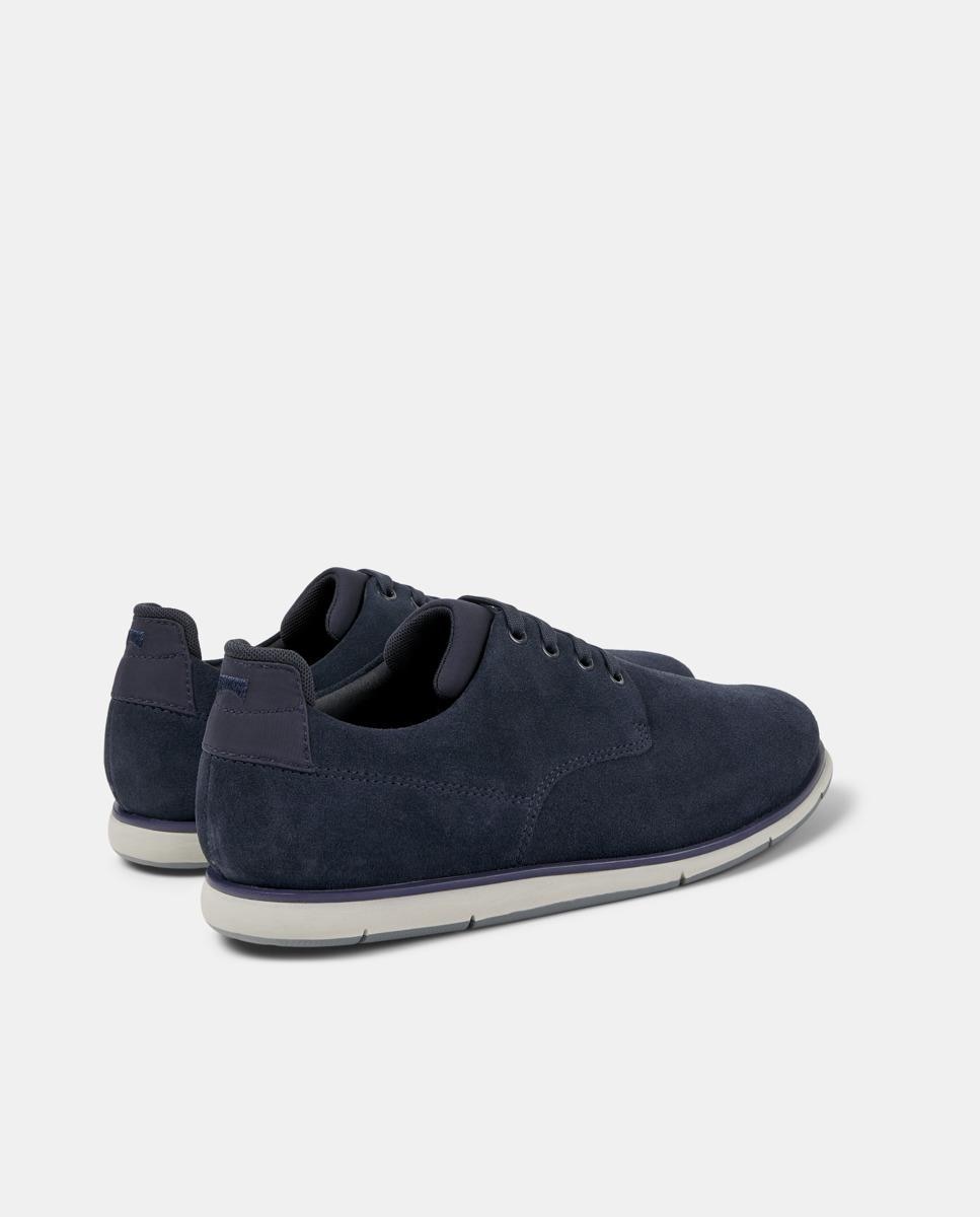 Sapatos de Atacadores Smith de Pele Azul-marinho-3