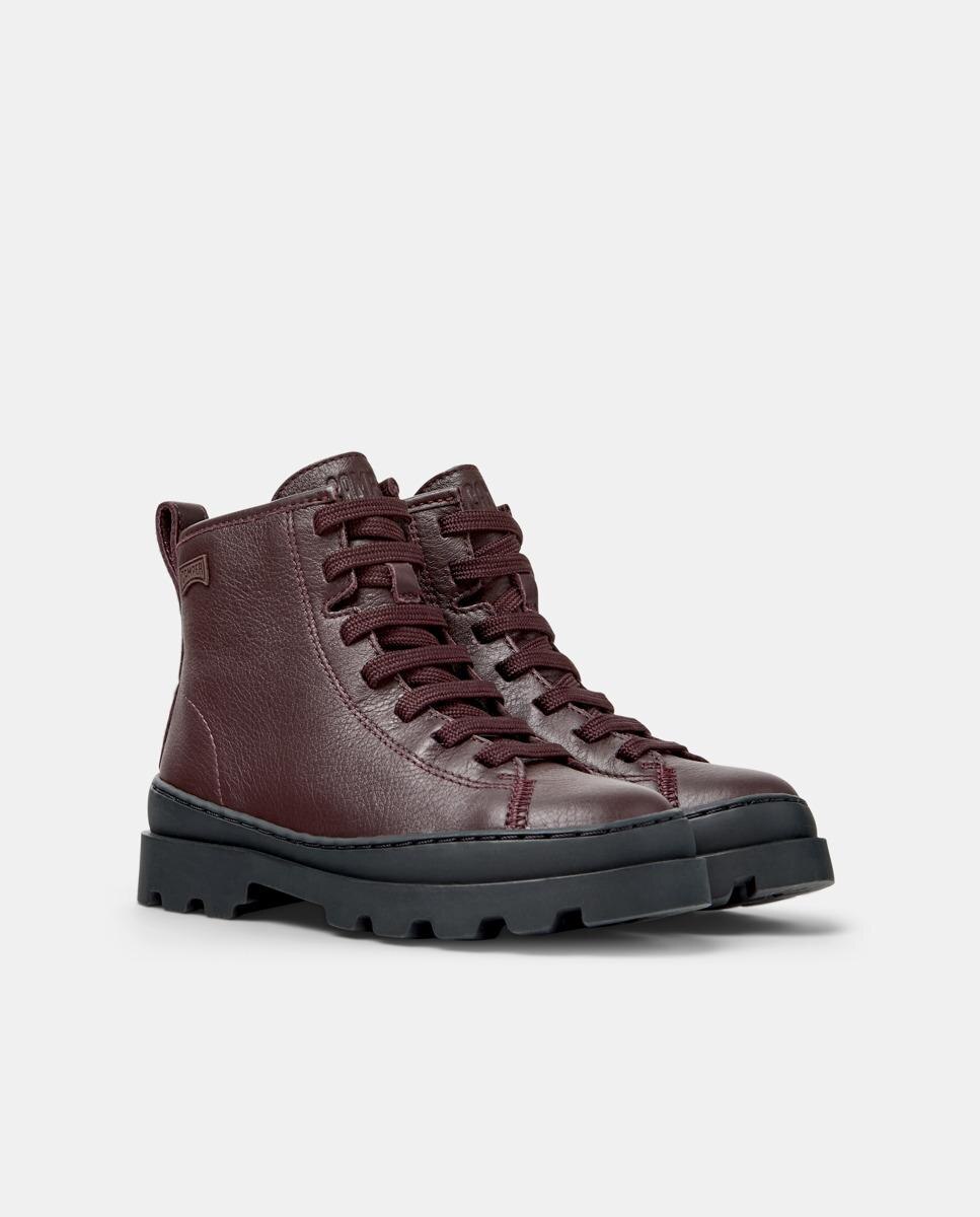 Botins Brutus de Pele Camper Bordeaux-6