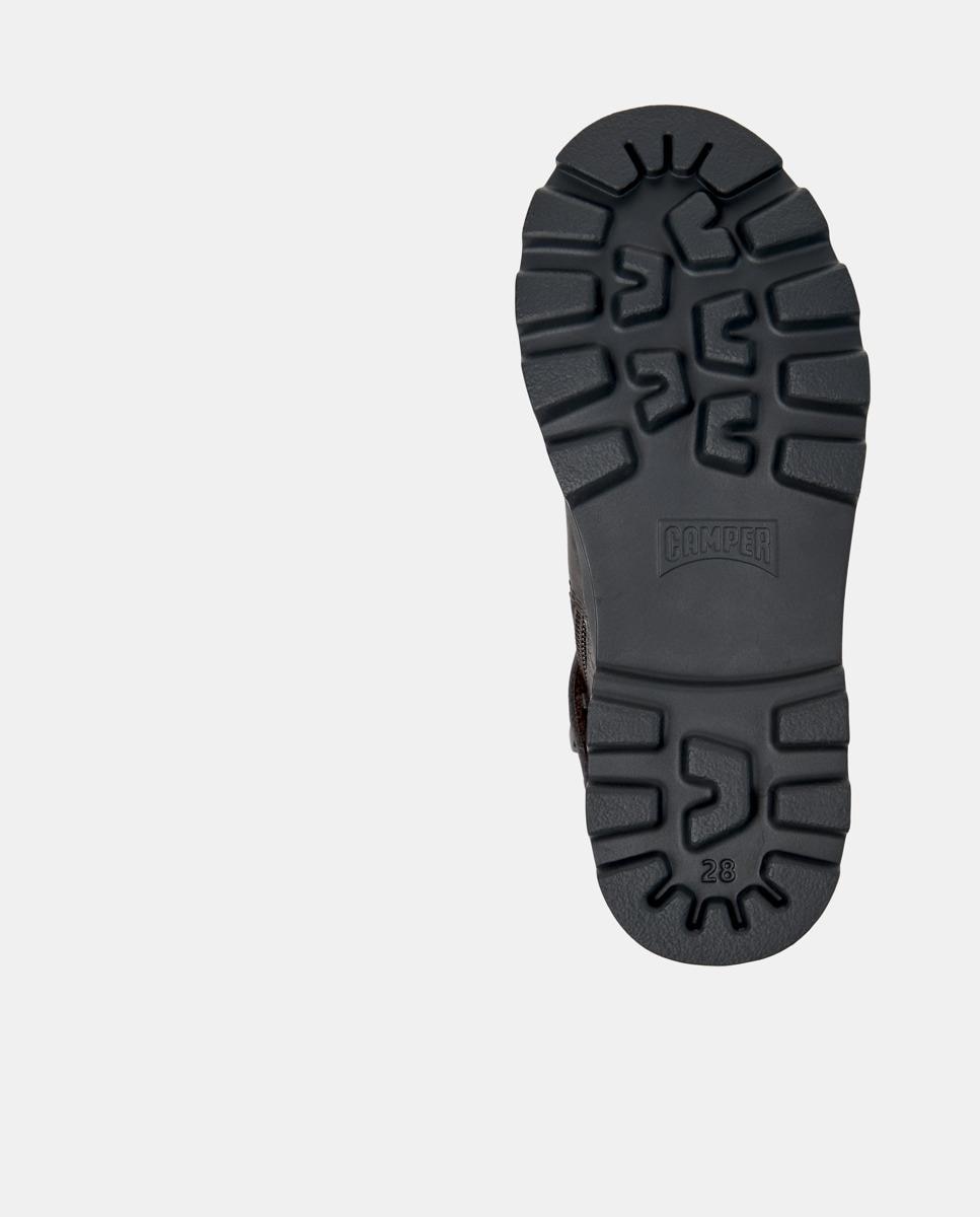 Botas Infantil de Pele Brutus Cinzento / Laranja-4