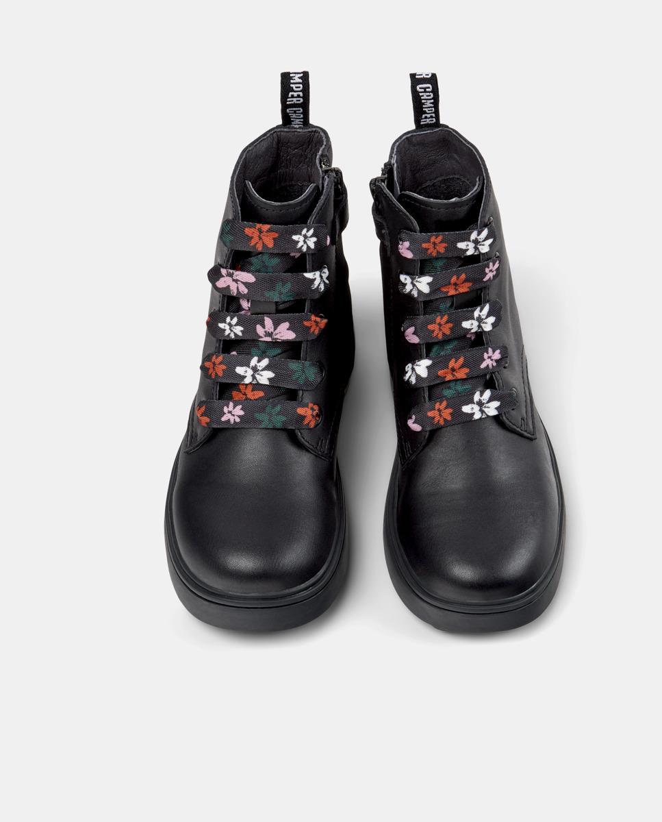 Botas Infantil de Pele Norte Camper Preto-2
