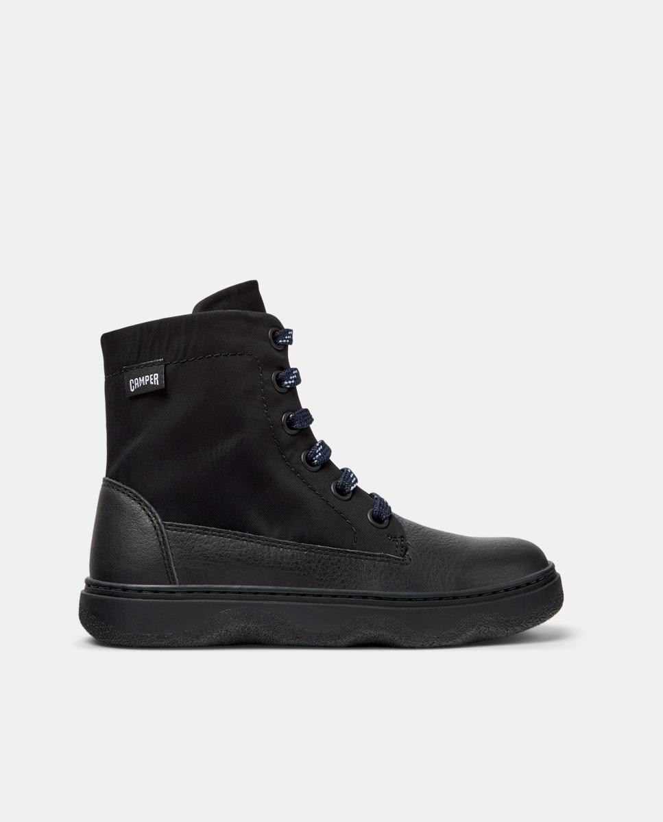 Botas Infantil Kiddo com Atacadores Camper Preto-1