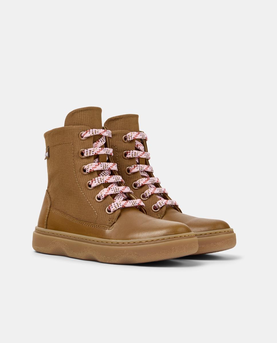 Botins Kiddo com Atacadores Camper Castanho-6