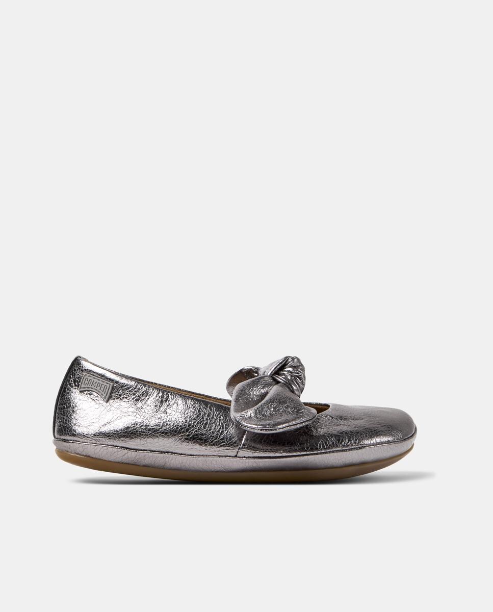 Bailarinas de Pele Right Prata metalizada-1