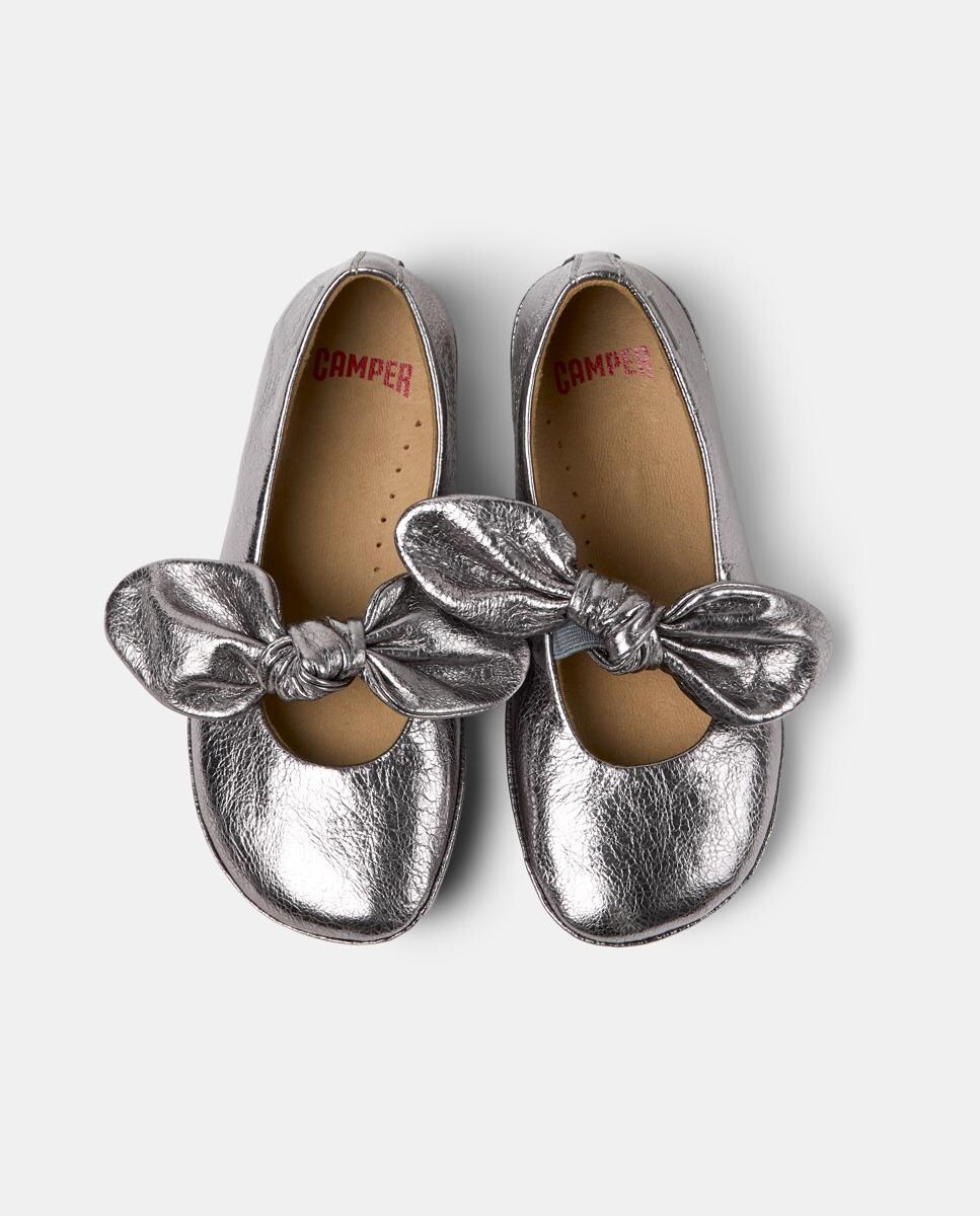 Bailarinas de Pele Right Prata metalizada-2