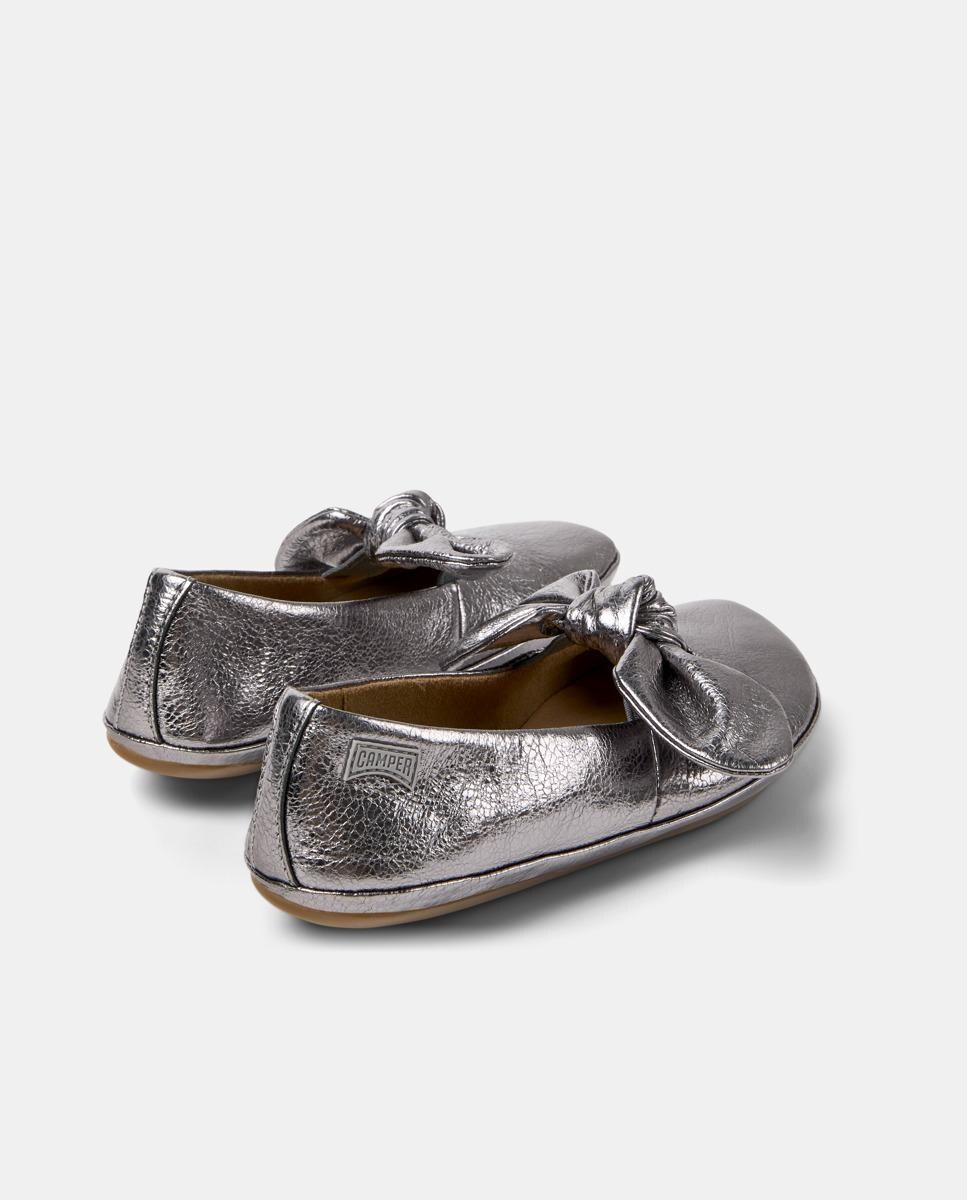 Bailarinas de Pele Right Prata metalizada-3