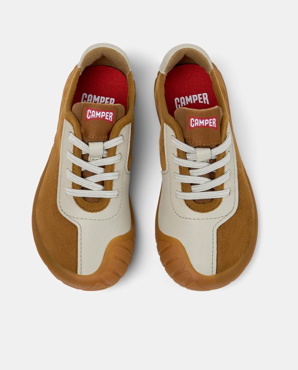 Sapatilhas de Pele Peu Path Camper Castanho / Branco gasto-2