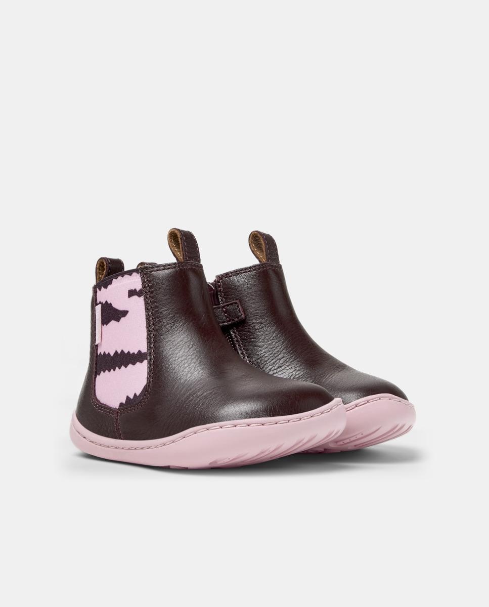 Botins Infantil Tws Twins de Pele Camper Bordeaux-6