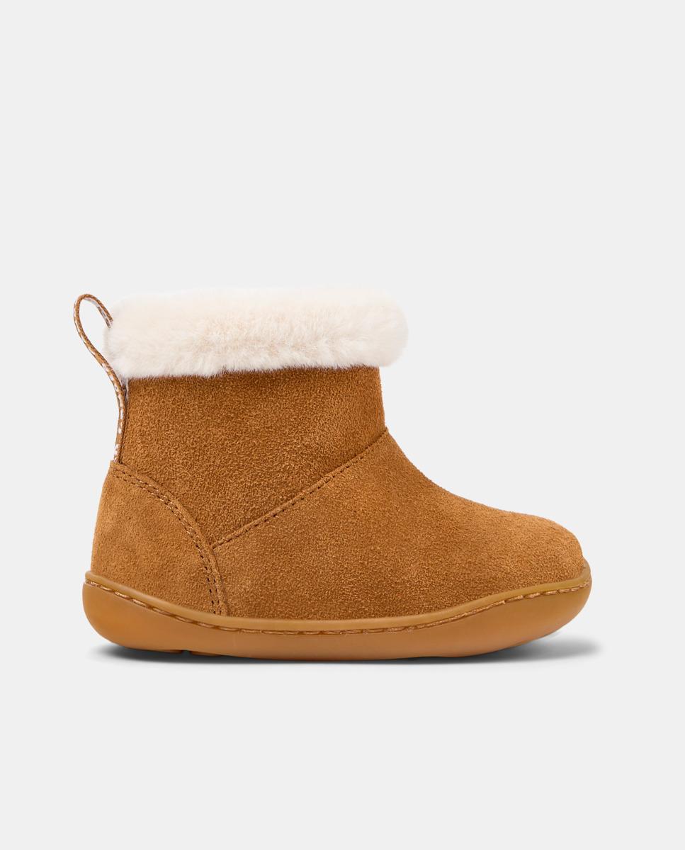 Botins para Bebé Peu Cami de Pele Castanho-1