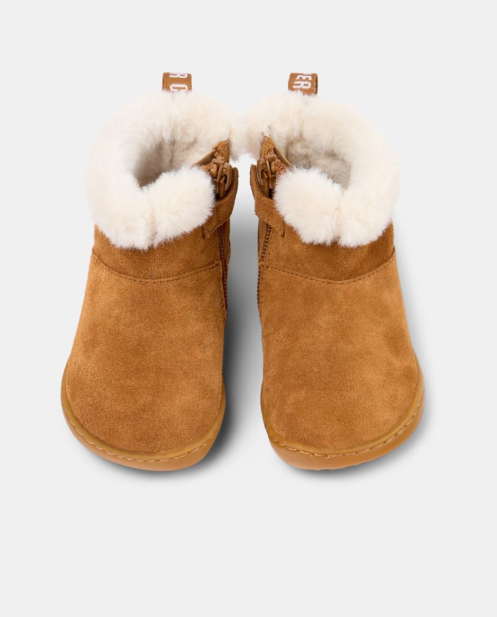 Botins para Bebé Peu Cami de Pele Castanho-2