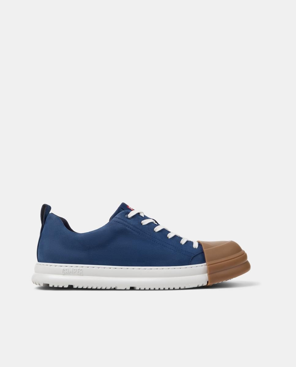 Sapatilhas de Pele Junction Runner com Atacadores Azul-1