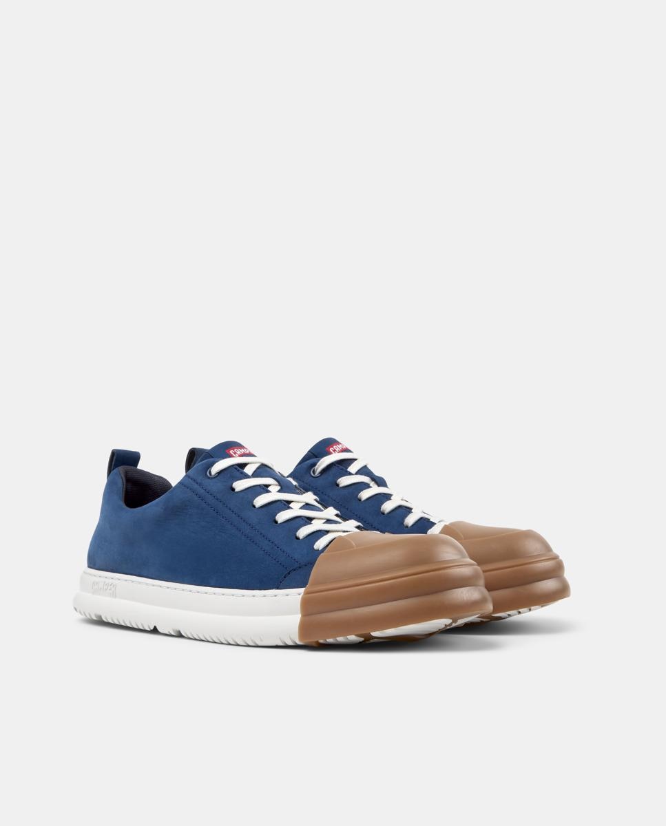 Sapatilhas de Pele Junction Runner com Atacadores Azul-5