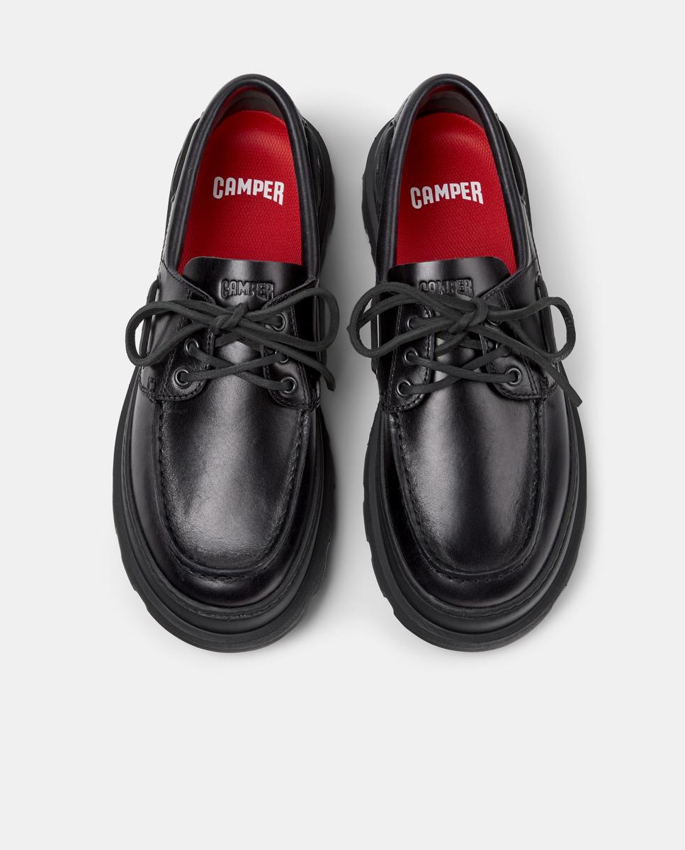 Mocassins Brutus+ com Cordões em Pele Preto-2