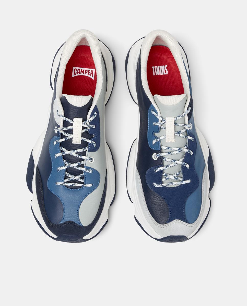 Sapatilhas de Pele Karst 2 Twins Azul / Branco-2