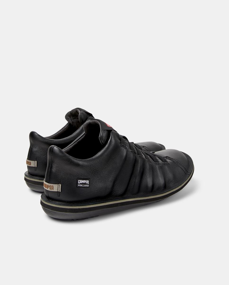 Sapatilhas de Pele Beetle com Atacadores Preto-3