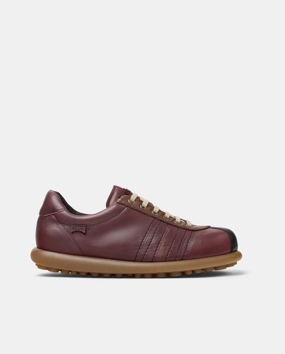 Sapatilhas Desportivas Pelotas Ariel com Atacadores em Pele Bordeaux-1