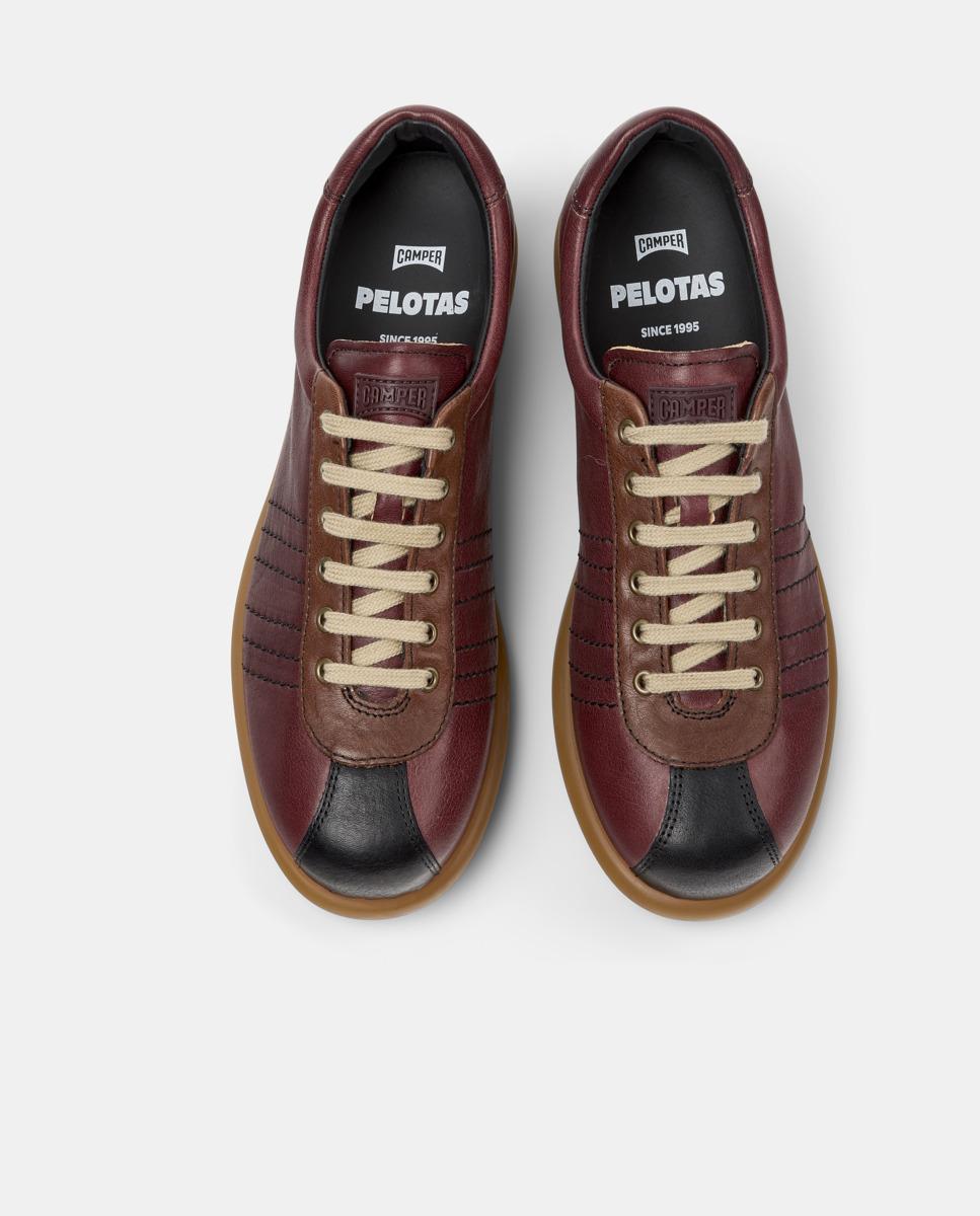 Sapatilhas Desportivas Pelotas Ariel com Atacadores em Pele Bordeaux-2
