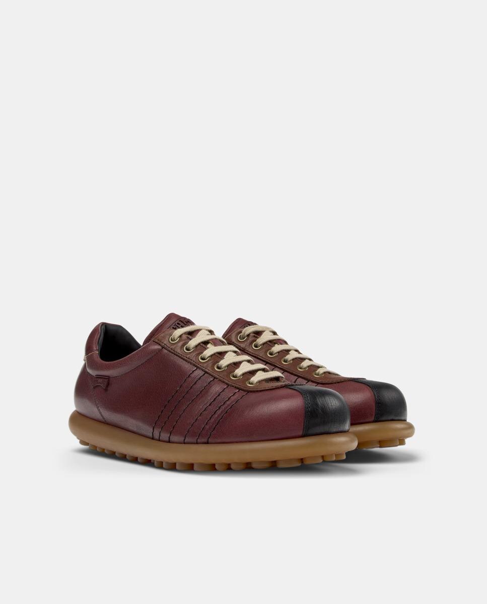 Sapatilhas Desportivas Pelotas Ariel com Atacadores em Pele Bordeaux-5