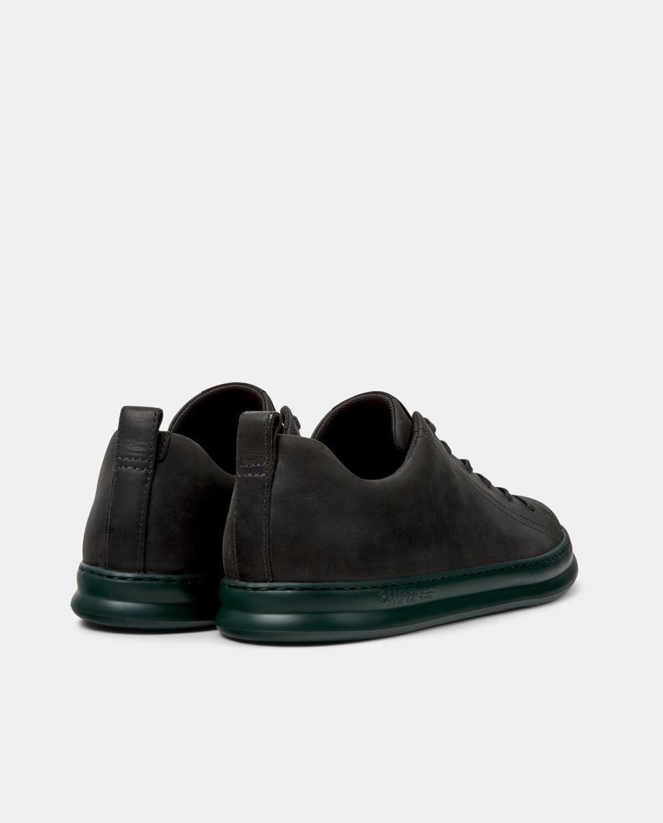 Sapatilhas de Pele Runner Four com Atacadores Preto-3