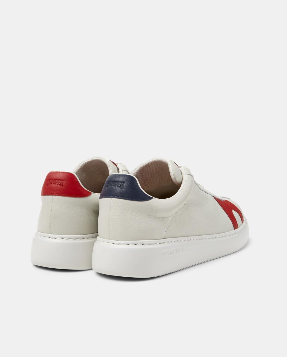 Sapatilhas de Pele Runner K21 Twins com Atacadores Branco / Vermelho-3