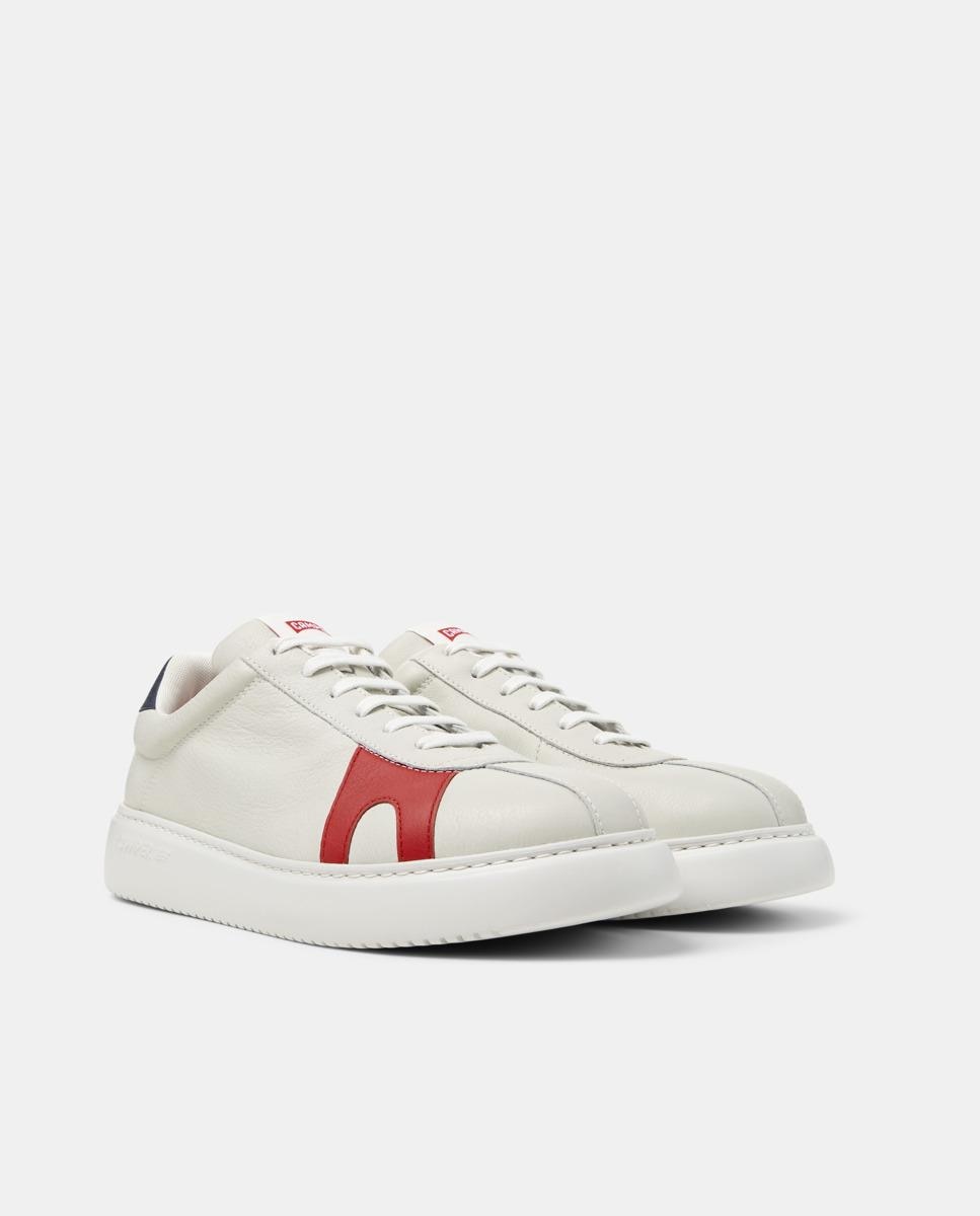 Sapatilhas de Pele Runner K21 Twins com Atacadores Branco / Vermelho-5