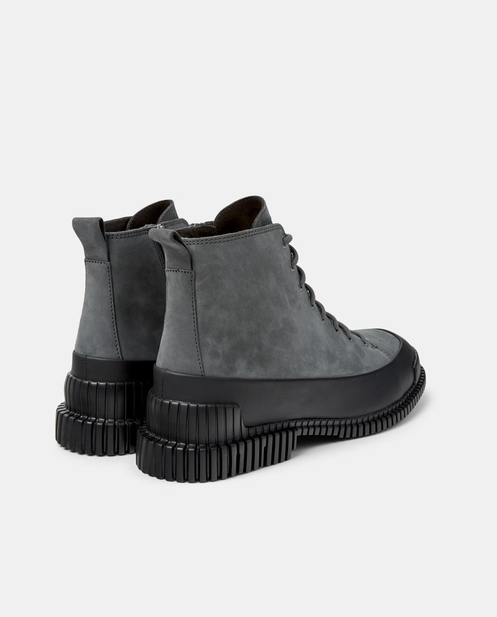 Botins de Pele Pix Cinzento / Preto-3